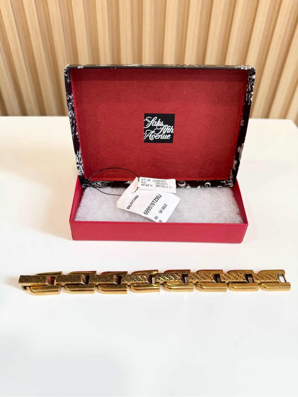 BALENCIAGA Gold Precious Logo Link Bracelet - Picture 4 of 12
